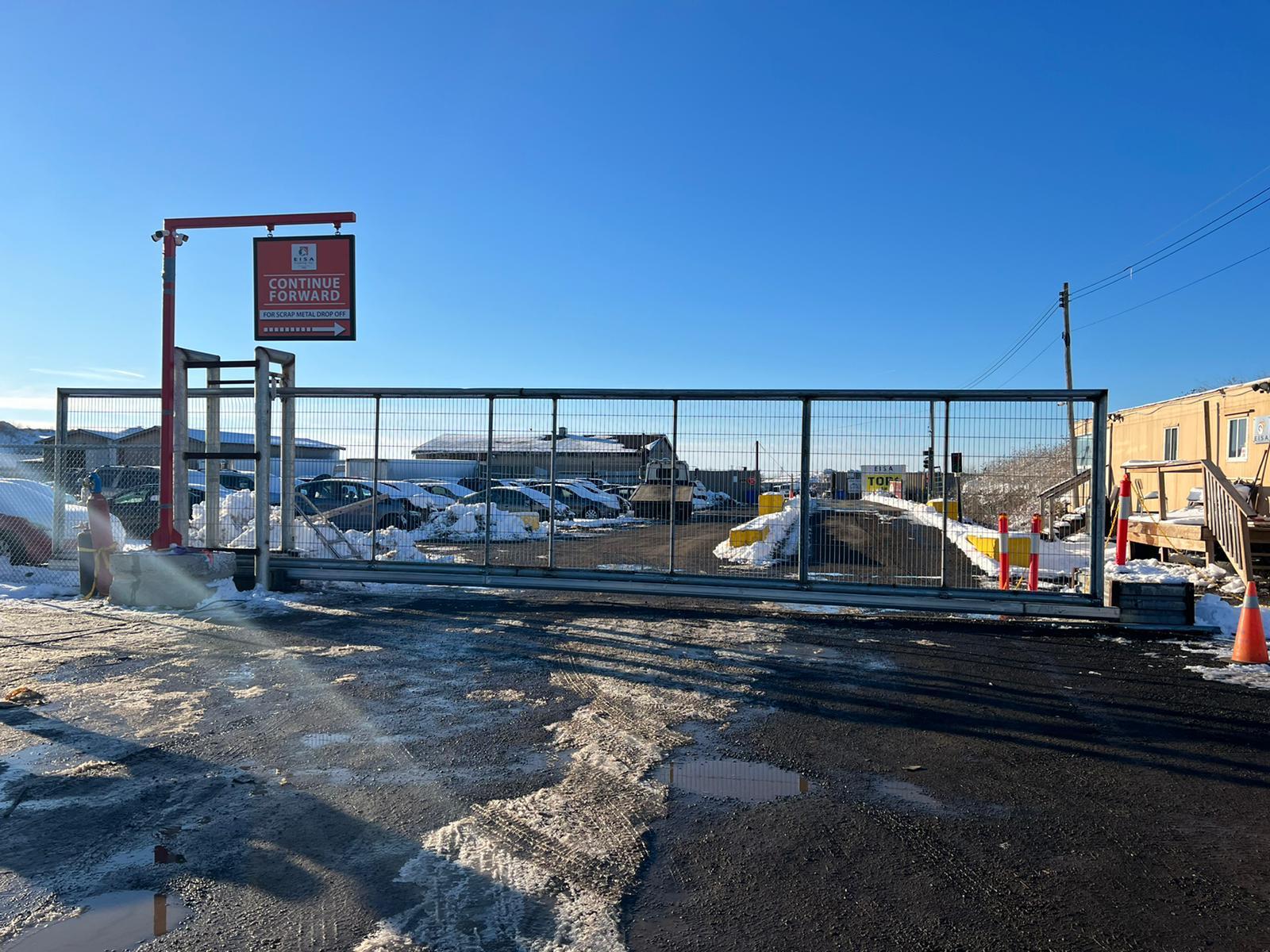 Scrap metal drop-off gate at the Eisa Trading yard